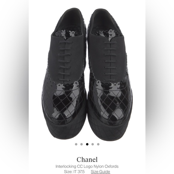 Chanel interlocking CC logo nylon and patent oxfords -excellent condition - Picture 3 of 5